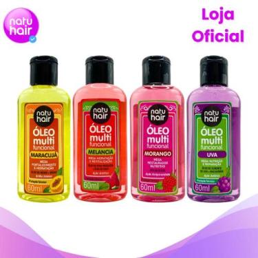 Imagem de Kit Óleo Multifuncional Maracujá Melancia Morango Uva 60ml - Natuhair 