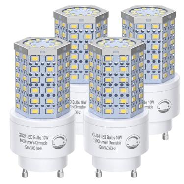 Imagem de BMXKPO Lâmpada LED GU24 regulável 10W, 4000K, 1600 lúmens (equivalente a 100 W), substitui CFL Twist-in 2 pinos (embalagem com 4)
