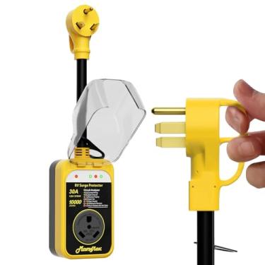 Imagem de Marsflex Protetor contra sobretensão Rv, analisador de circuito Rv de 30 amp, proteção contra surtos de 10.000 Joules com capa à prova d'água, tela de LED, protetor de tensão para trailers, trailers