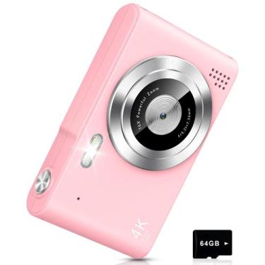 Imagem de Câmera digital aycy UHD 4K 48MP Point and Shoot para crianças rosa