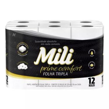 Imagem de Papel Higiênico Folha Tripla 20m Prime Comfort (MILI) - Pacote com 12 