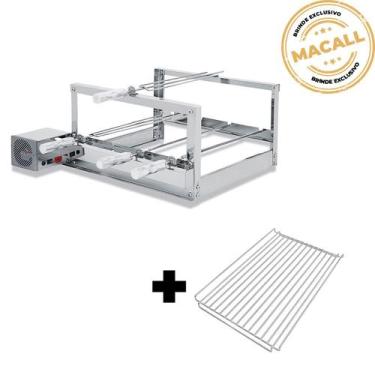 Imagem de Churrasqueira Giratória Inox 4 Espetos 2 Andares The Grill + Grelha Au