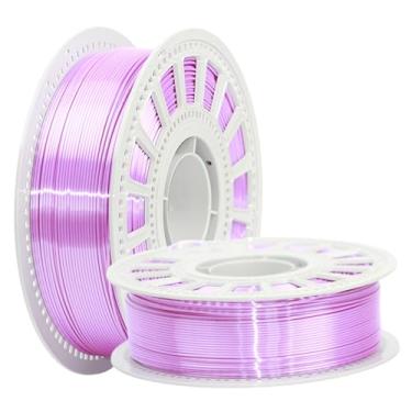 Imagem de CHINGLEUNG Pla Filamentos de impressora 3D, filamentos Pla 1,75 mm, pacote de filamentos de impressão 3D de seda alta precisão dimensional +/- 0,02 mm (carretel de 1 kg/2,2 lb) (rosa roxo)