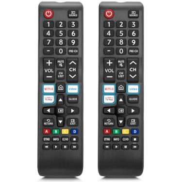 Imagem de (Pacote com 2) Controle remoto universal para TV Samsung, controle remoto de substituição para todas as TVs Samsung Smart LCD LED curvadas HDTV 3D