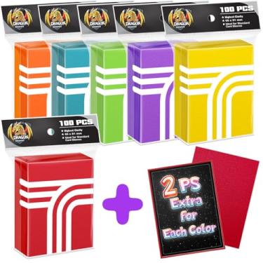 Imagem de Toyopeny 600PS Matte Card Sleeves,6 Colors Baseball Card Sleeve Perfect Fit MTG Cards,TCG,Yugioh,Football,Sports,Magic Card Sleeve(Spare 12PS) (6se-5 New, 66 * 91mm)