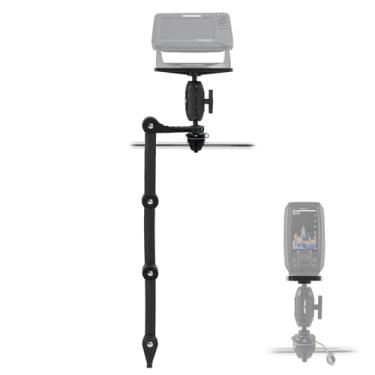 Imagem de HITORHIKE Suporte universal para localizador de peixes para caiaque - com opções de braço transdutor, base esférica, placas duplas, serve para eletrônicos de 23 cm, compatível com Garmin/Lowrance