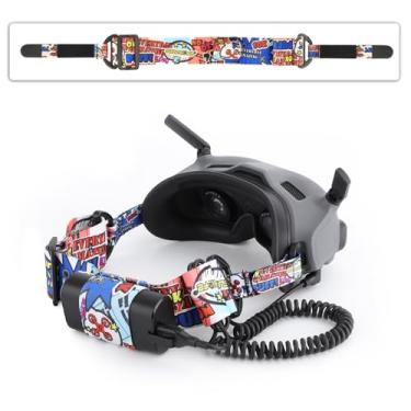 Imagem de CAPART Pulseira de cabeça para DJI Avata Goggles 2 e DJI FPV Goggles V2, alça de cabeça com bolso para bateria (azul)