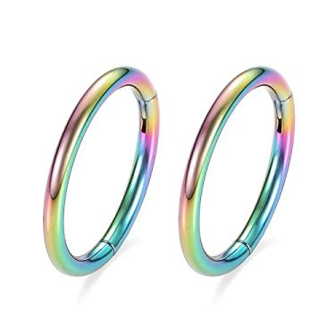 Imagem de AROWRO Anel de segmento articulado opala argola de septo CZ 16G 14G 8 mm 10 mm aço cirúrgico hélice Daith Rook Conch Tragus brincos de cartilagem, Metal, outro