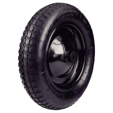 Imagem de Roda Metálica Para Carrinho De Mão Tramontina Com Bucha Plástica E Pneu Com Câmara 3.25-8"