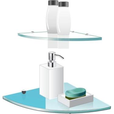 Imagem de Prateleira de vidro de canto 30cm x 30cm Float glass T5176 Sintex