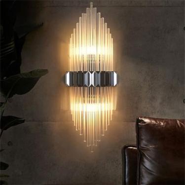 Imagem de Lâmpada De Parede LED Moderna De Cristal Luxo - Decoração De Arte Fashion Para Sala De Estar, Quarto, Villa, Hotel, Escadaria E Corredor (Estilo 17 C D20H50CM)