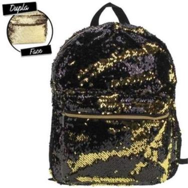 Imagem de Mochila de Paetê Preta e Dourada da Clio - Clio style