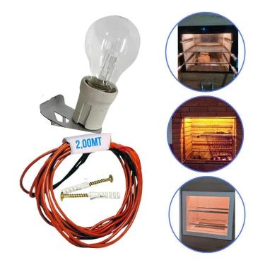 Imagem de 2X Kit Lâmpada Para Churrasqueira Com Suporte, Soquete E Fio