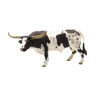 Imagem de Esquirla Estatueta de vaca em miniatura brinquedo animal artesanal bolo toppers artesanato animais fazenda figuras modelo realista para meninos meninas