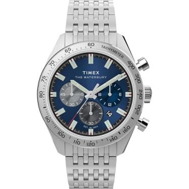 Imagem de Timex Relógio masculino Waterbury tradicional de 41 mm, Aço inoxidável/aço inoxidável/azul, No Size
