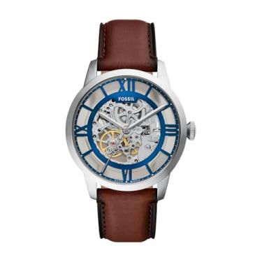 Imagem de fossil Relógio masculino automático de couro marrom Townsman, Marrom