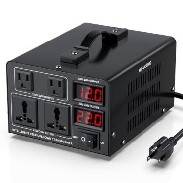 Imagem de Conversor de tensão de 2000 W (110 V a 220 V ou 220 V a 110 V), conversor step-up/down 110/120 volts - 220/240 volts com cabo de alimentação dos EUA, proteção contra disjuntor, tela LCD
