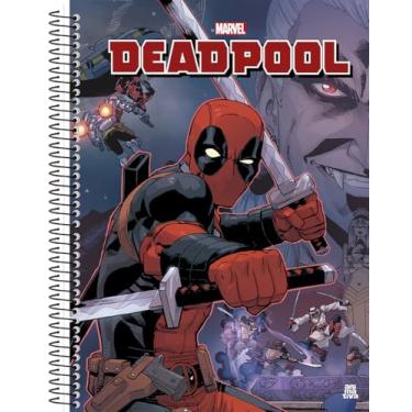 Imagem de Caderno Universitário Animativa, 20 matérias, 320 folhas, Capa Dura, Deadpool, Pacote com 2