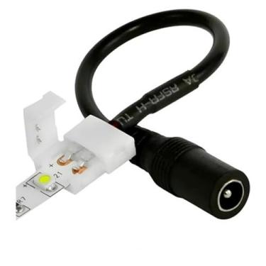 Imagem de Kit 5 Cabo Conector Emenda Fita Led 2 Vias 8mm 3528 Plug P4