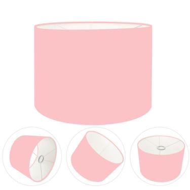 Imagem de Cúpula Abajur E Luminária Cilíndrica Vivare Cp-7019 ø40x30cm - Bocal Nacional Rosa-tela