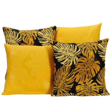Imagem de Capa Almofada Estampada Jacquard Decorativas com Ziper 4 unidades
