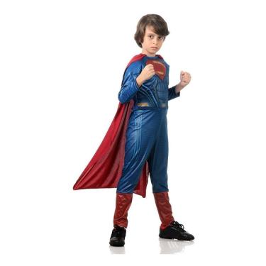 Imagem de Fantasia Superman Infantil Super Homem Luxo Com Músculo Capa