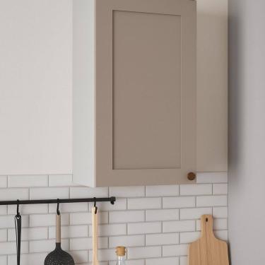 Imagem de Armário Aéreo para Cozinha 1 Porta Americano Provençal 100% Mdf Iluminata Branco/Cinza