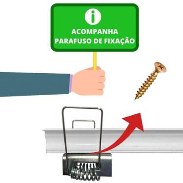Imagem de Presilha Gafanhoto de Mola Fixar Perfil Led Embutir em Gesso - Kit com