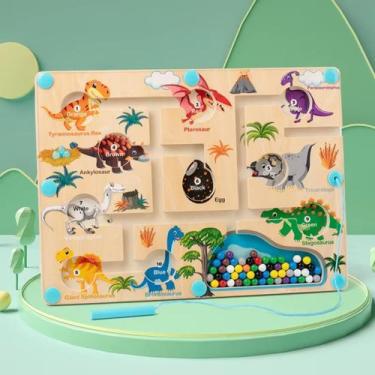 Imagem de Brinquedo Educativo Magnético Bloco De Montar Labirinto de Madeira Inf