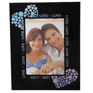 Imagem de Porta Retrato 20X25 Preto Love Moldura Vidro