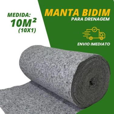 Imagem de Manta De Bidim Geotextil Drenagem Jardineira Jardins Vasos 10m² (10mx1