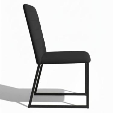 Imagem de Cadeira para Sala de Jantar Mona Veludo Base Ferro Preta - Anifer