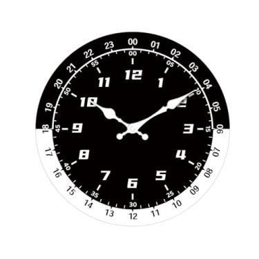 Imagem de XLWLLNJ Relógio de Parede Decorativo de 11,69 Polegadas, Moderno, Silencioso, Anti-taque, Relógio de Madeira Rústico, Fácil de Pendurar, Ideal para a En, Preto, Tamanho real