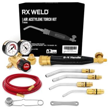 Imagem de Kit de maçarico ar/acetileno Rx Weld - kit de gás combustível, série profissional