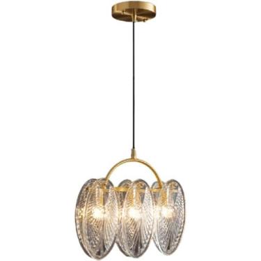 Imagem de Lustre 3 Luzes Lustres Lineares Retângulo Pendente Luz com Vidro Transparente Nervurado Nórdico Moderno Longo Tira Teto Pendurado Lâmpada para Sala de Jantar Cozinha Ilha Restaurante Foyer,