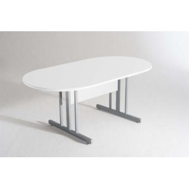 Imagem de Mesa Reunião Oval 2700mm Branco/cinza Mdf 15mm - SchoolCenter