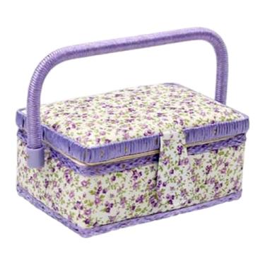 Imagem de Bothyi Cesta de costura manual com alça de transporte, organizador de linhas com compartimentos removíveis, acessórios, 7,5 x 5,1 x 4 polegadas, Style D