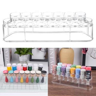 Imagem de Briartw Rack de armazenamento transparente e organizador para garrafas de tinta artesanal e ferramentas de mistura – comporta 15 frascos, economia de espaço e design durável – 29,3 x 7,7 x 8,3 cm