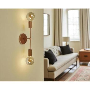 Imagem de Plafon Arandela Sputnik Tubic Sala Banheiro Quarto Metal Vintage Estrutura Aluminio (ROSE GOLD)