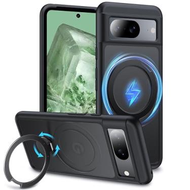 Imagem de FNDMIL NO.1 Anel magnético rotativo de 360° para capa Google Pixel 8 com MagSafe, preto clássico