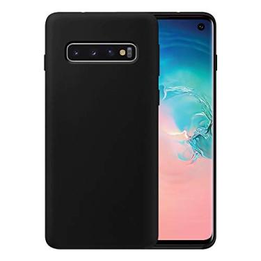 Imagem de Capa de telefone de silicone líquido para Samsung Galaxy S10 / Proteção total do corpo/à prova de choque/borracha gel/capa protetora contra quedas, Preto