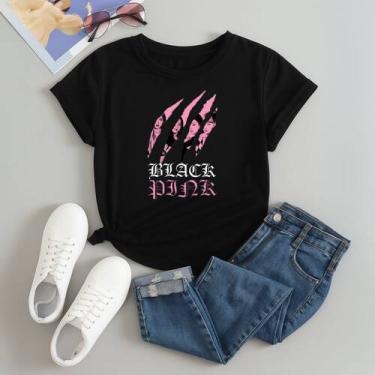 Imagem de Camiseta 100% Algodão Estampa Blackpink Garras 611 Look Outfit Malha C