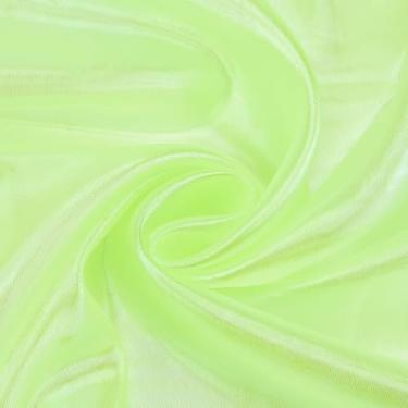 Imagem de PH PandaHall Tecido transparente de 5,4 metros Tecido de organza iridescente 150 cm de largura Verde Amarelo Gradiente Tule Tecido Magico Laser para Roupas de Fundo Decoração de Fotografia de Natal
