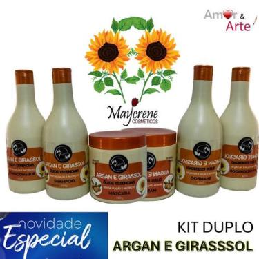 Imagem de Kit Duplo 6x1 Tratamento Argan e Girassol com Óleos Essenciais Produto