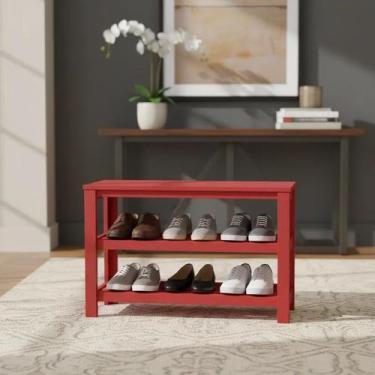 Imagem de Sapateira Banco de Piso para Closets e Quartos 8 Pares Sapatos - Verme