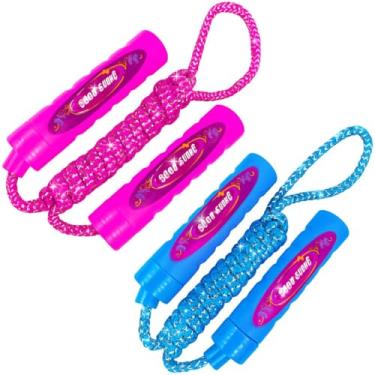 Imagem de Kit 2 Brinquedo Pula Corda infantil pular Rosa e Azul