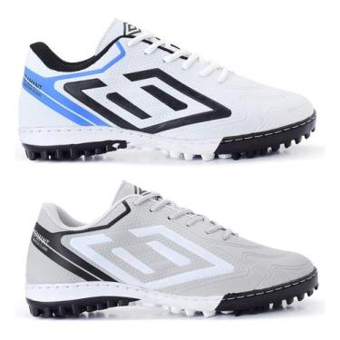 Imagem de Kit 2 Chuteiras Society Adulto Graminha Costurada Resistente - Duster,