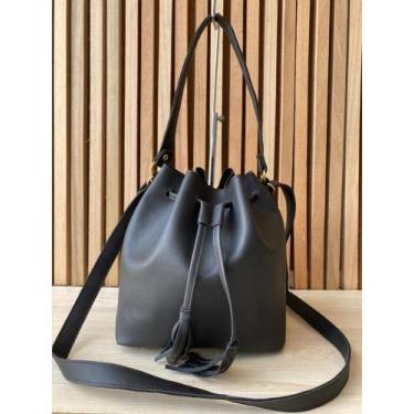 Imagem de Bolsa feminina saco acompanha 2 alça - SLEEP SHOES, Preto, 250g