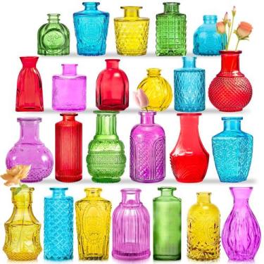 Imagem de Vasos de vidro KOIUEYW, conjunto de 24 vasos vintage para flores