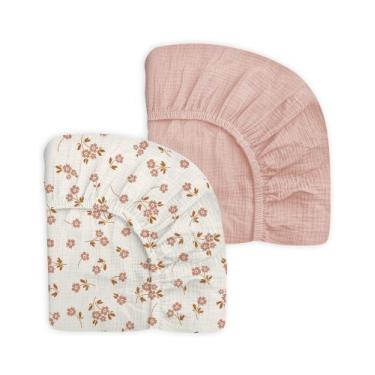 Imagem de Sábanas para Mini Cuna meowcards 61x97 cm Muselina 2 Paquetes Floral R